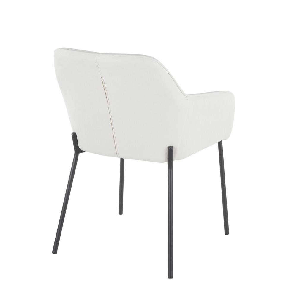 Black Metal, Cream Fabric Daniella Dining Chair - Set of 2. Picture 4