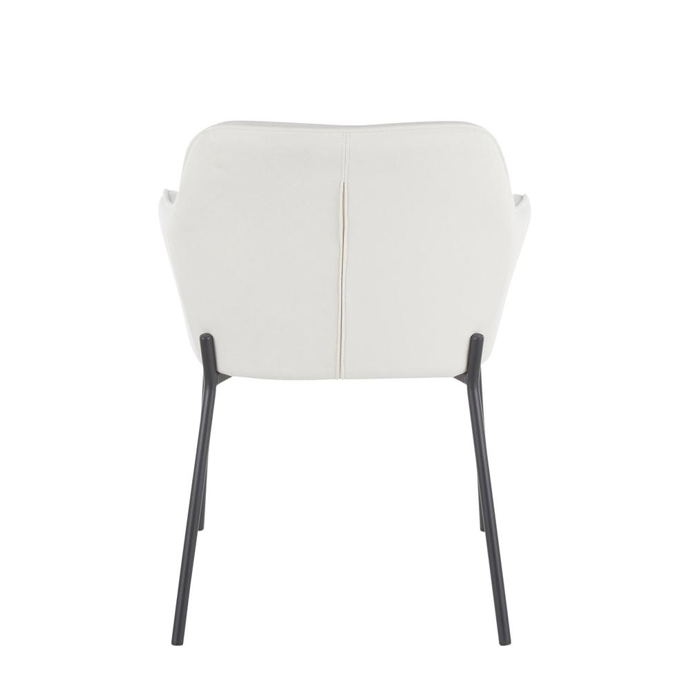 Black Metal, Cream Fabric Daniella Dining Chair - Set of 2. Picture 5
