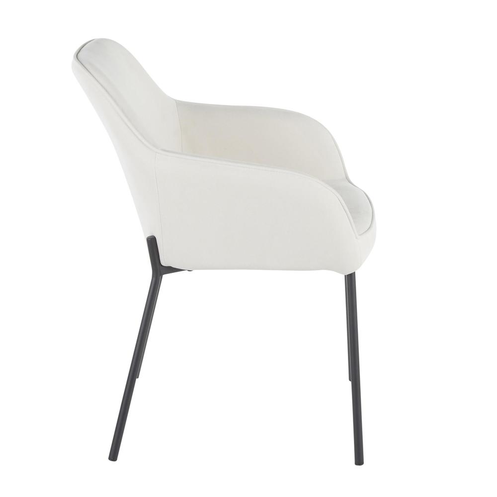 Black Metal, Cream Fabric Daniella Dining Chair - Set of 2. Picture 3