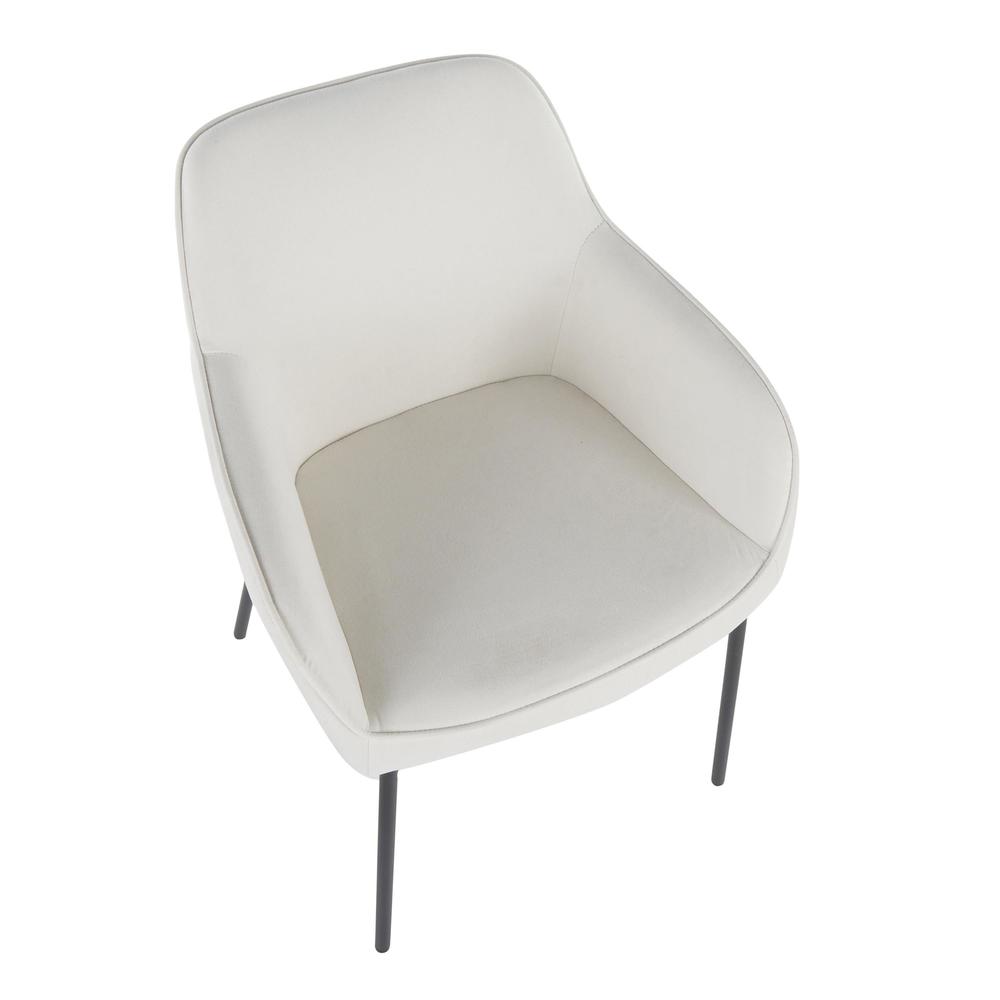 Black Metal, Cream Fabric Daniella Dining Chair - Set of 2. Picture 7