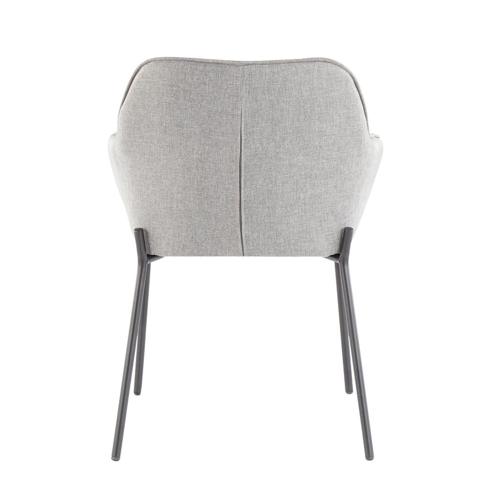 Black Metal, Grey Fabric Daniella Dining Chair - Set of 2. Picture 5