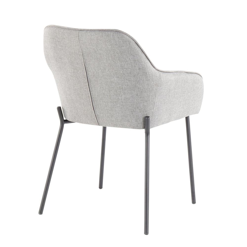 Black Metal, Grey Fabric Daniella Dining Chair - Set of 2. Picture 4