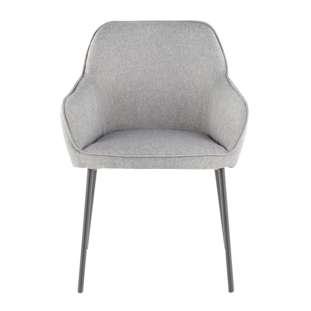 Black Metal, Grey Fabric Daniella Dining Chair - Set of 2. Picture 6
