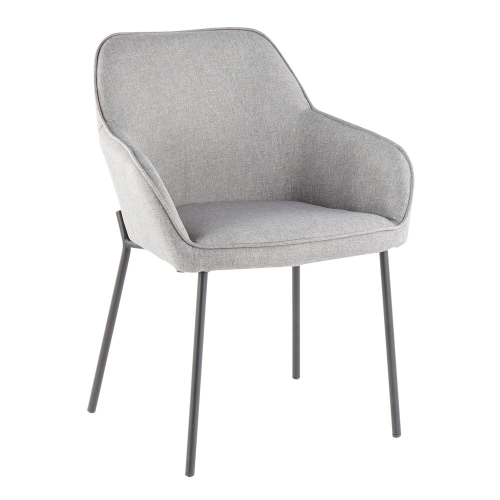 Black Metal, Grey Fabric Daniella Dining Chair - Set of 2. Picture 2