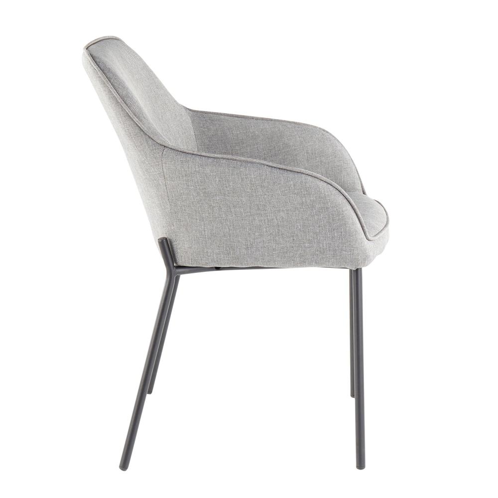 Black Metal, Grey Fabric Daniella Dining Chair - Set of 2. Picture 3