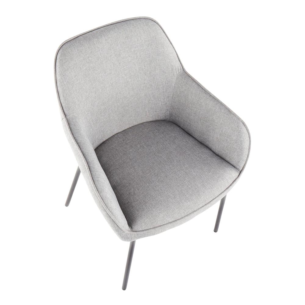 Black Metal, Grey Fabric Daniella Dining Chair - Set of 2. Picture 7