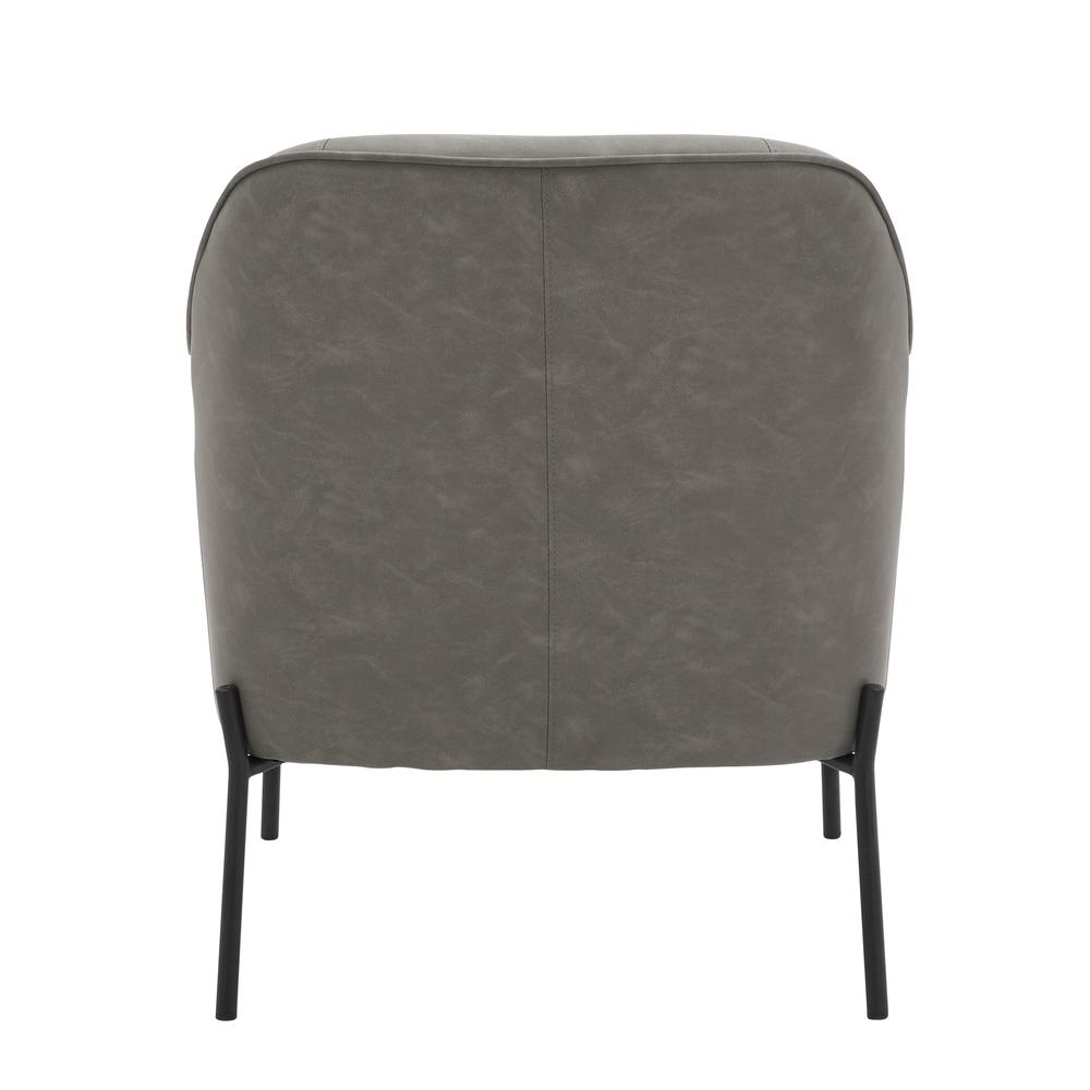 Black Metal, Grey PU Daniella Accent Chair. Picture 4