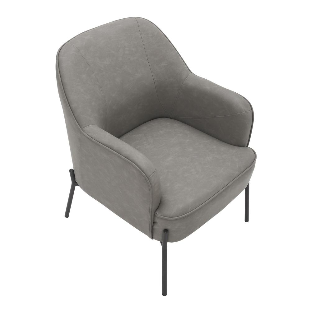 Black Metal, Grey PU Daniella Accent Chair. Picture 6