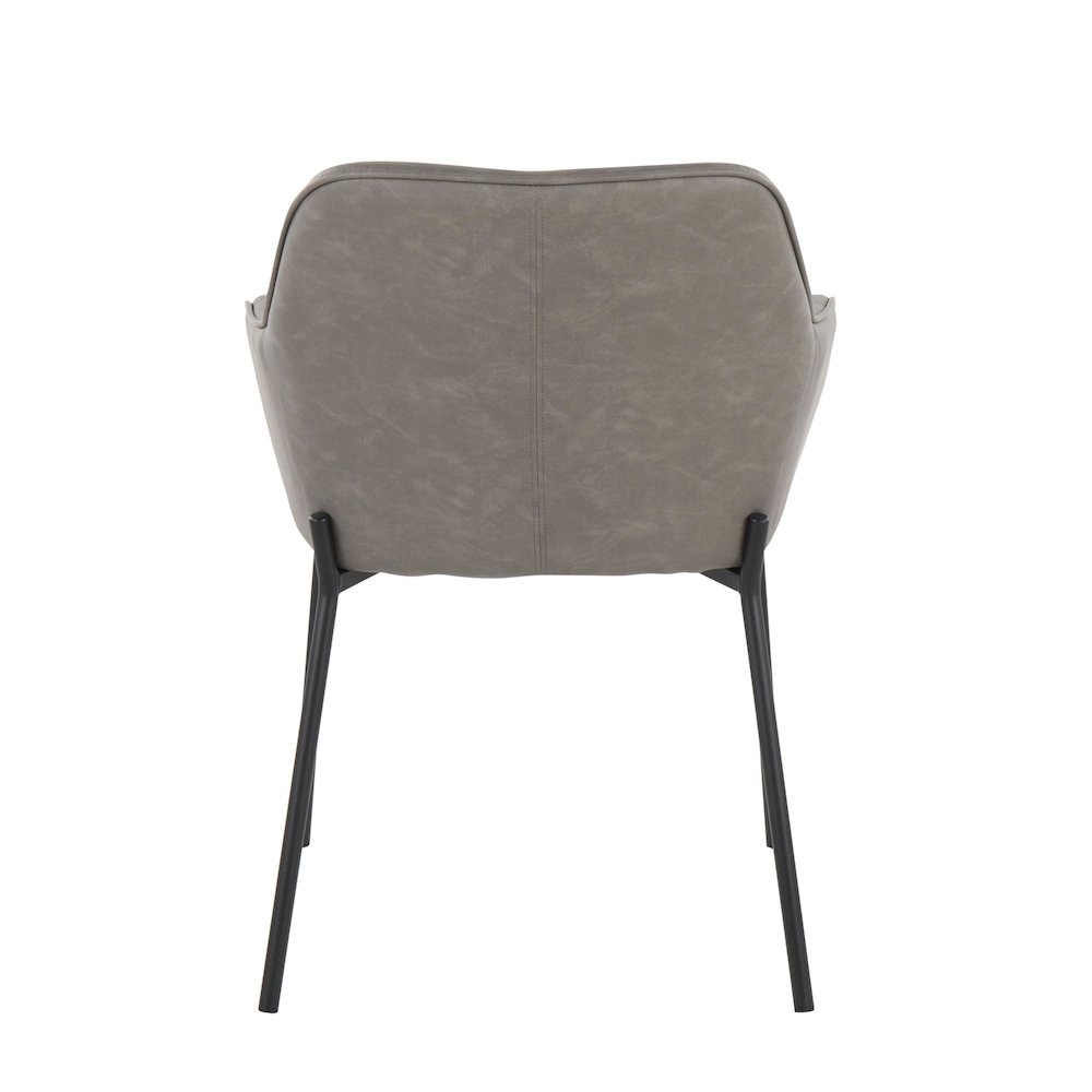 Black Steel, Grey PU Daniella Dining Chair - Set of 2. Picture 5