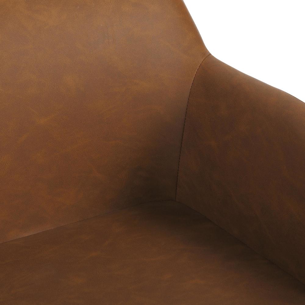 Black Steel, Camel PU Daniella High Back Bench. Picture 7