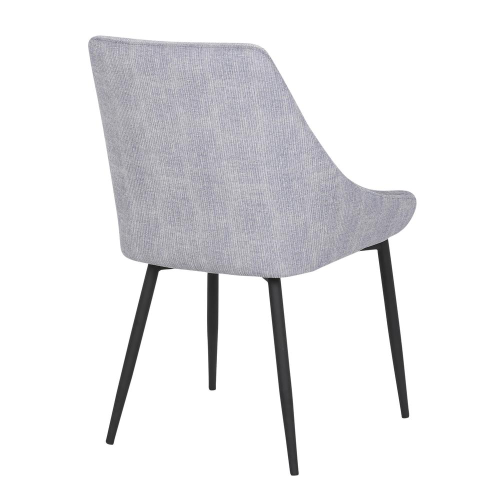 Black Metal, Grey Corduroy Diana Corduroy Chair - Set of 2. Picture 4