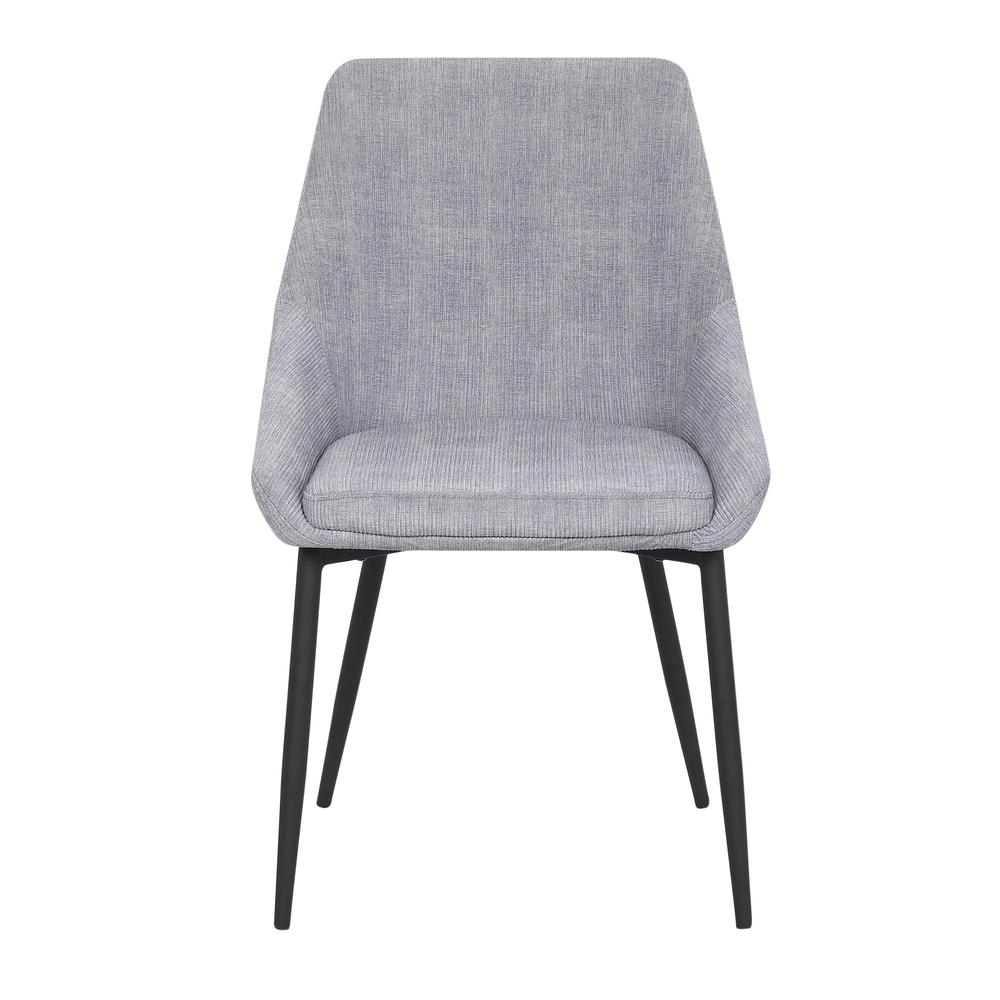 Black Metal, Grey Corduroy Diana Corduroy Chair - Set of 2. Picture 6