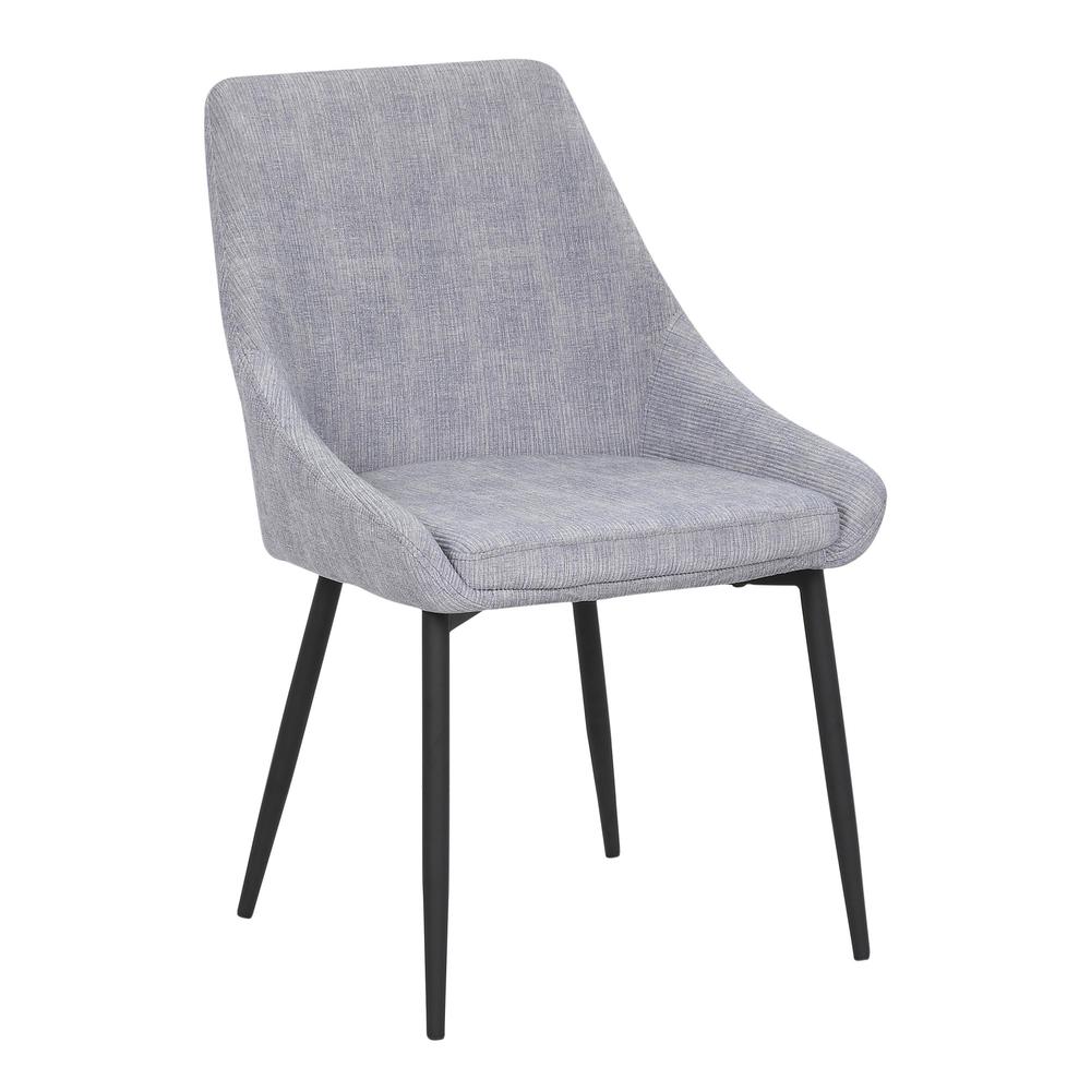 Black Metal, Grey Corduroy Diana Corduroy Chair - Set of 2. Picture 2