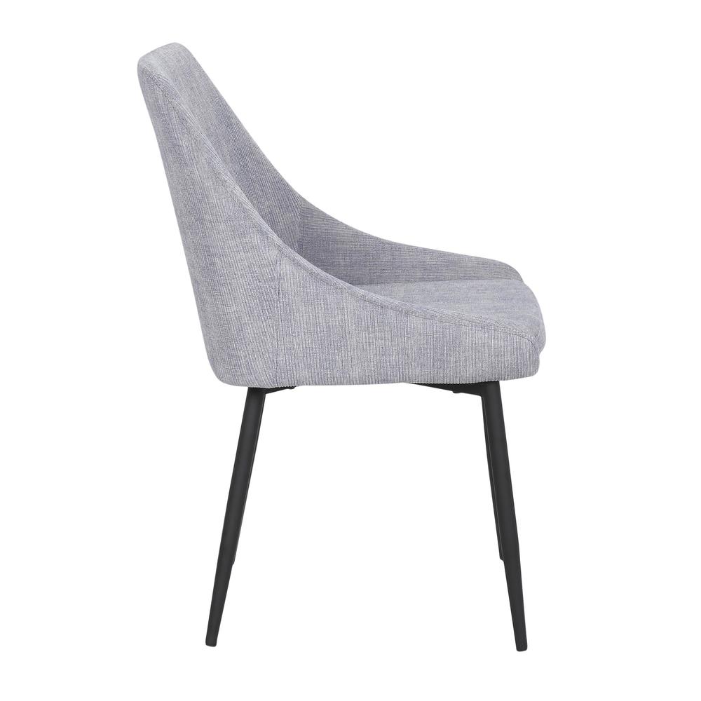 Black Metal, Grey Corduroy Diana Corduroy Chair - Set of 2. Picture 3