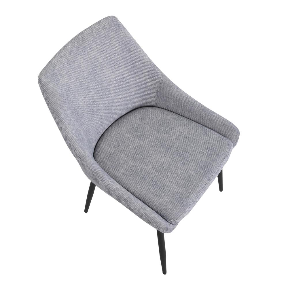 Black Metal, Grey Corduroy Diana Corduroy Chair - Set of 2. Picture 7