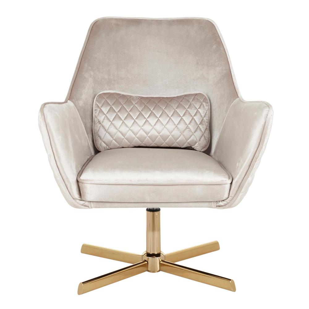 Gold Metal, Champaign Velvet Diana Lounge Chair. Picture 5