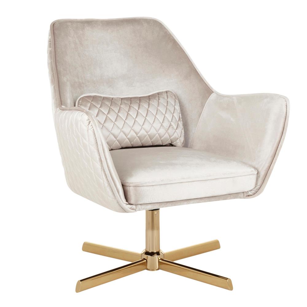 Gold Metal, Champaign Velvet Diana Lounge Chair. Picture 1