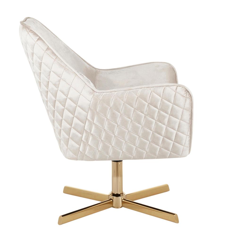 Gold Metal, Champaign Velvet Diana Lounge Chair. Picture 2