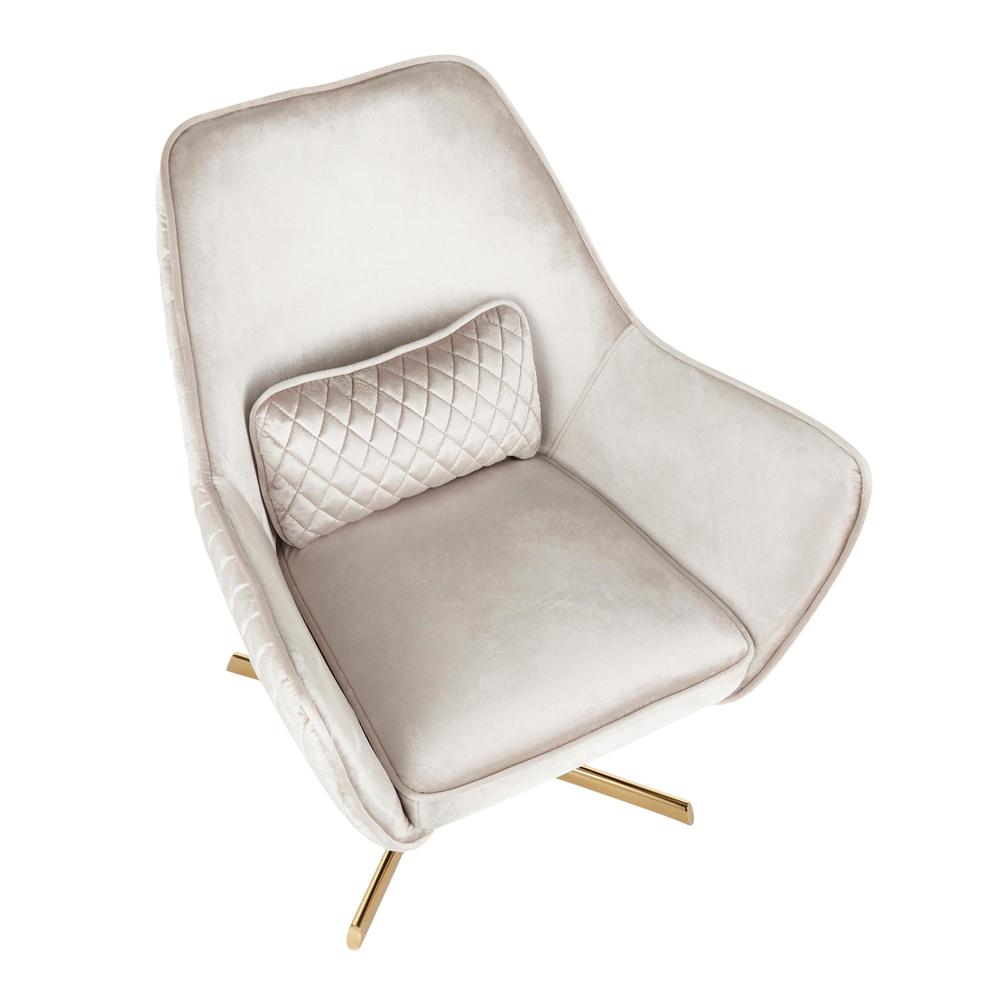Gold Metal, Champaign Velvet Diana Lounge Chair. Picture 6
