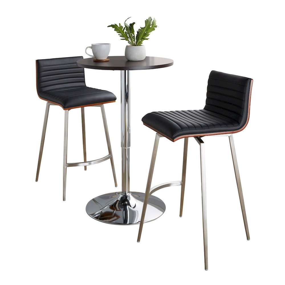 Mason Swivel Adjustable Counter Height Dining Set - 3 Piece. Picture 4