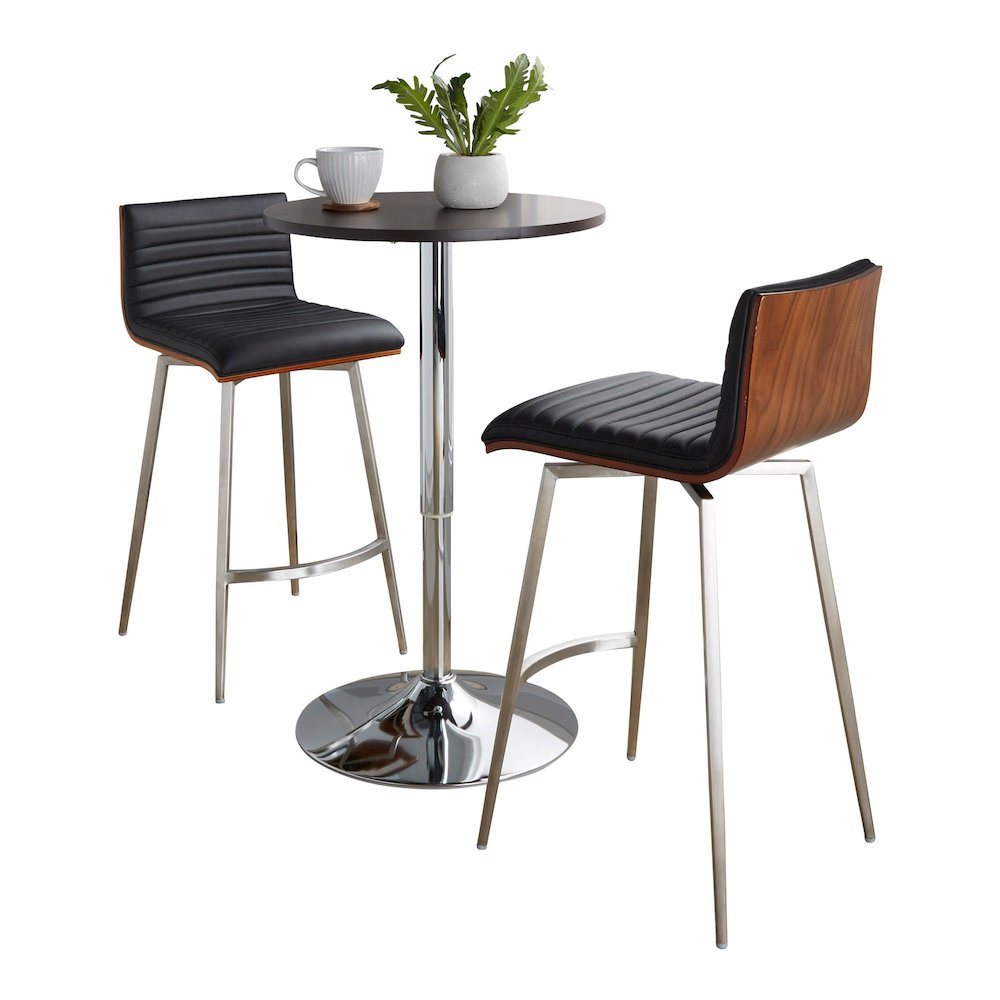 Mason Swivel Adjustable Counter Height Dining Set - 3 Piece. Picture 2