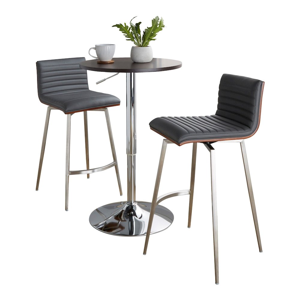 Mason Swivel Adjustable Counter Height Dining Set - 3 Piece. Picture 4