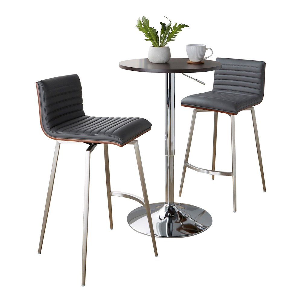 Mason Swivel Adjustable Counter Height Dining Set - 3 Piece. Picture 3