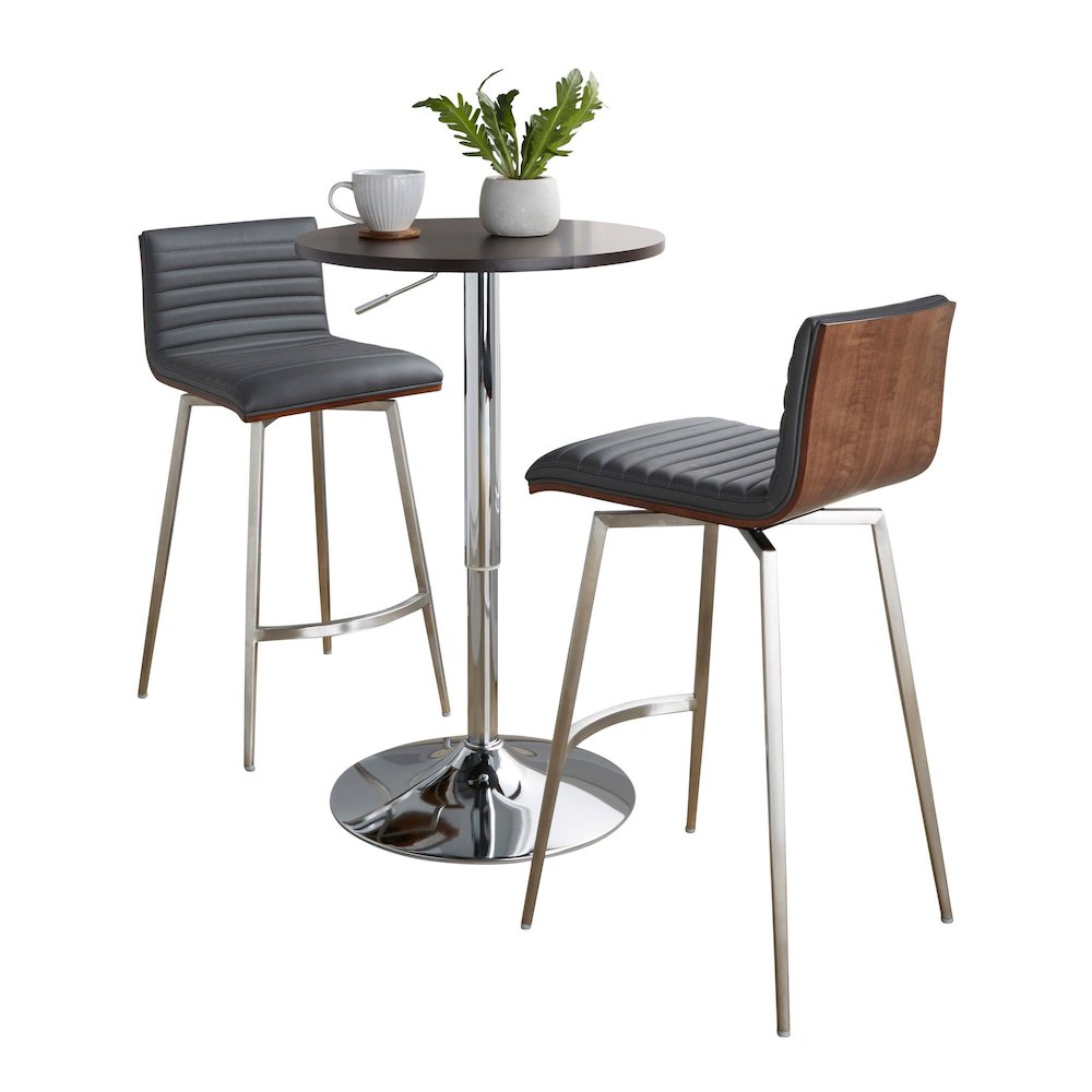 Mason Swivel Adjustable Counter Height Dining Set - 3 Piece. Picture 2