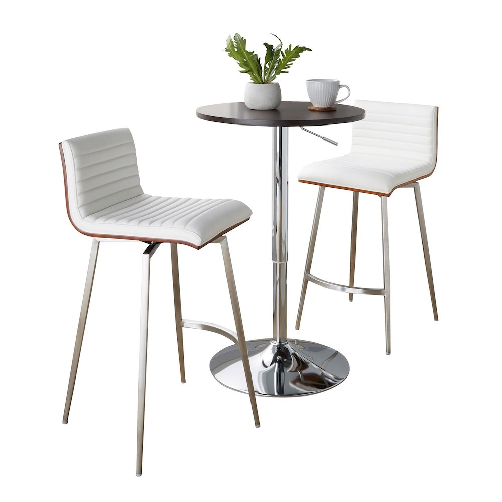 Mason Swivel Adjustable Counter Height Dining Set - 3 Piece. Picture 3