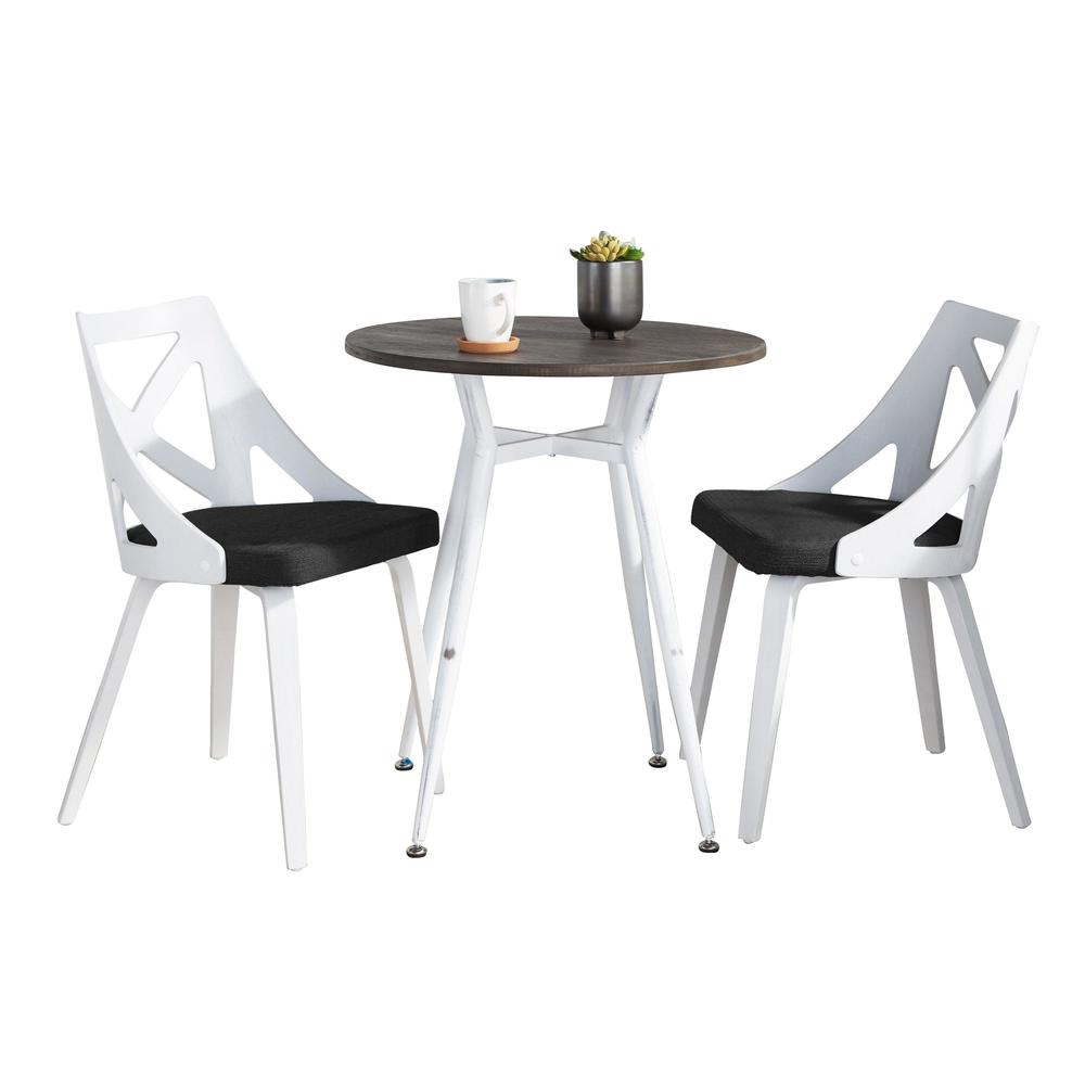 White Clara-Charlotte Round Dinette Set - 3 Piece. Picture 1