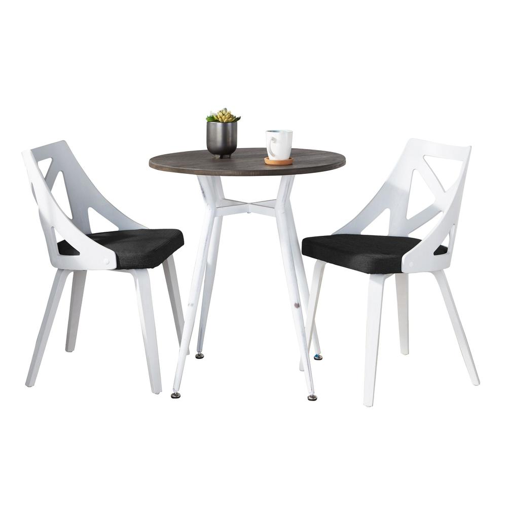 White Clara-Charlotte Round Dinette Set - 3 Piece. Picture 2