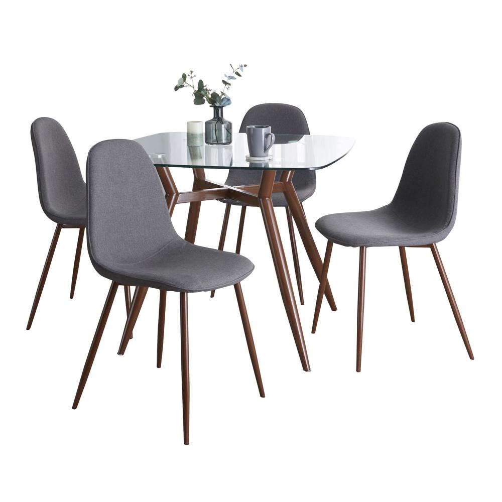 Brown Clara-Pebble Square Dining Set - 5 Piece. Picture 1