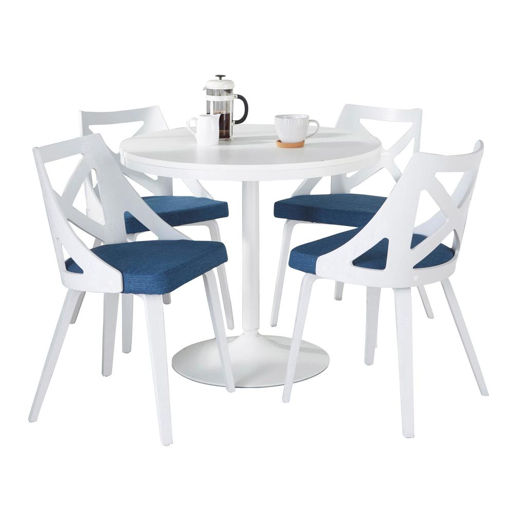 White Dakota-Charlotte Dining Set - 5 Piece. Picture 2