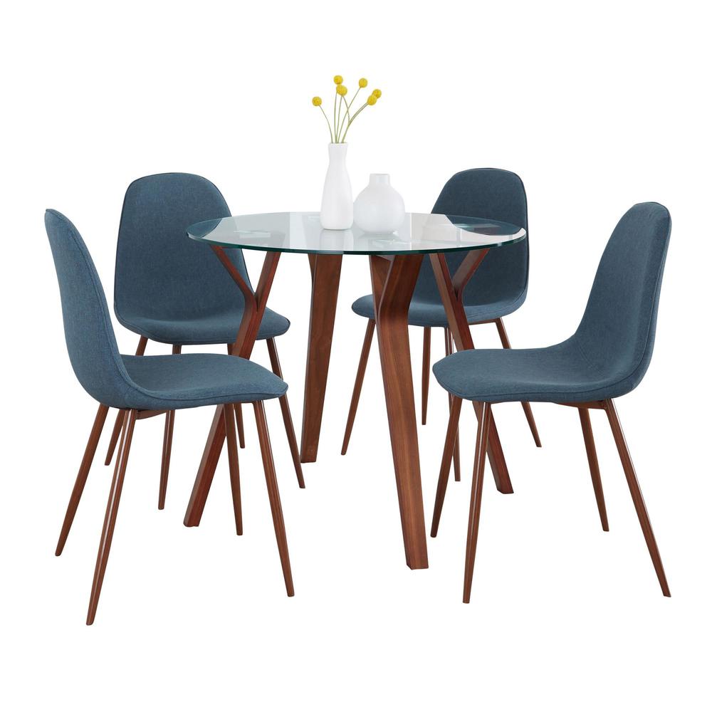 Brown Folia Round Pebble Dining Set - 5 Piece. Picture 2