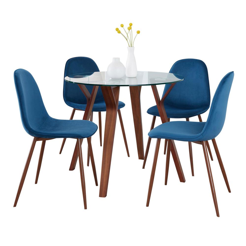 Brown Folia Round Pebble Dining Set - 5 Piece. Picture 1