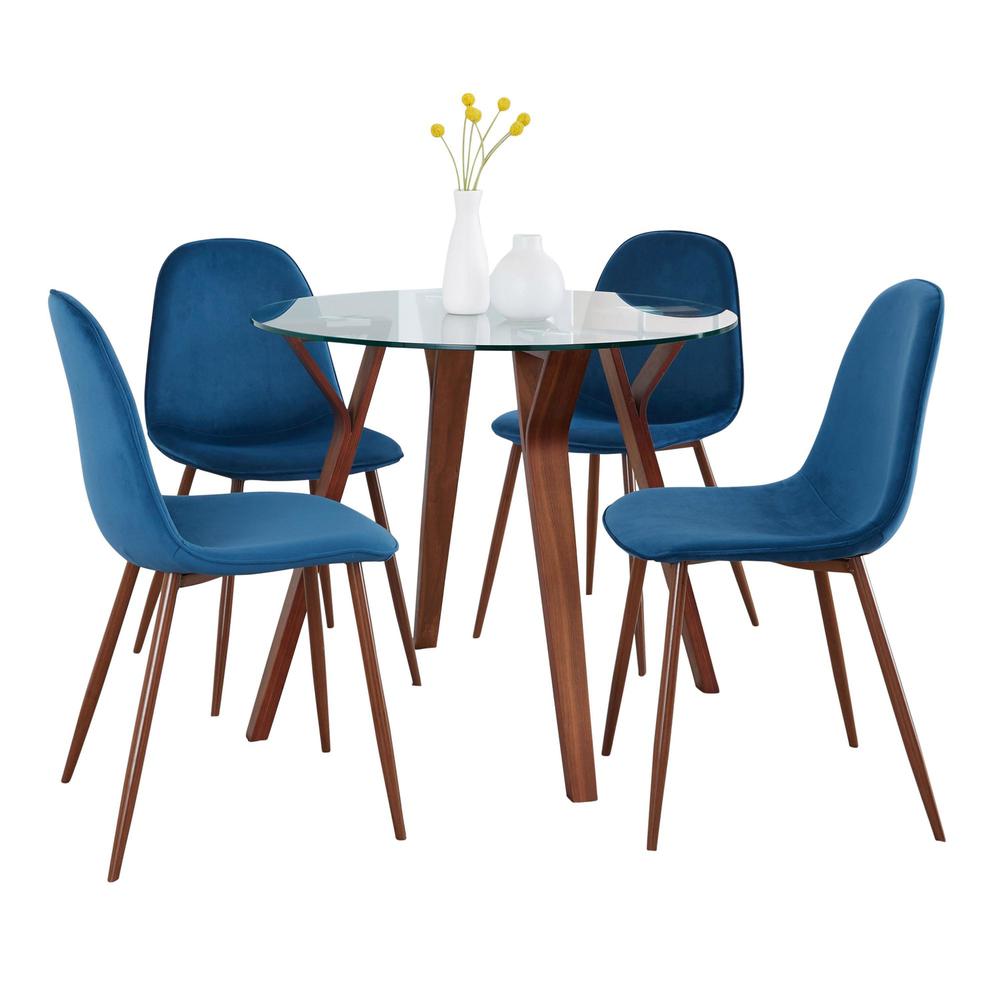 Brown Folia Round Pebble Dining Set - 5 Piece. Picture 2