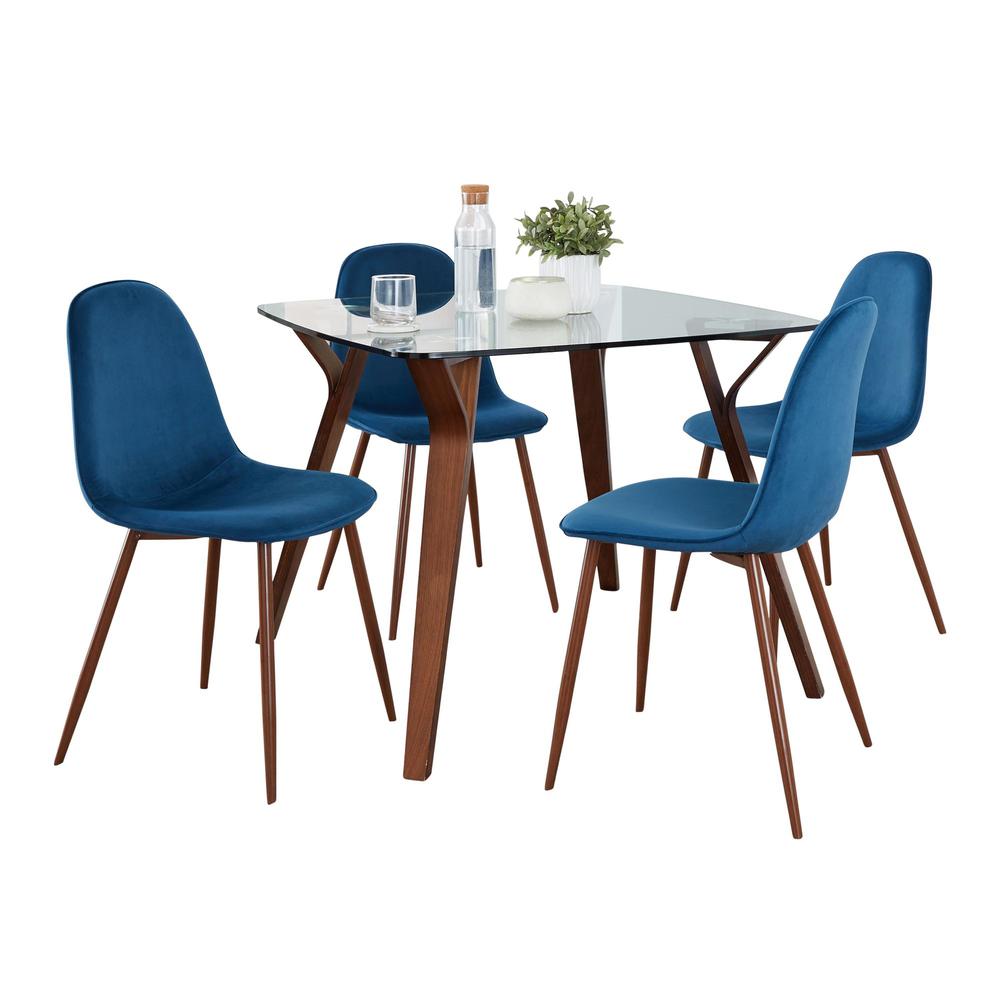 Brown Folia Square Pebble Dining Set - 5 Piece. Picture 1