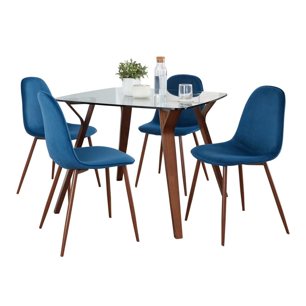Brown Folia Square Pebble Dining Set - 5 Piece. Picture 2