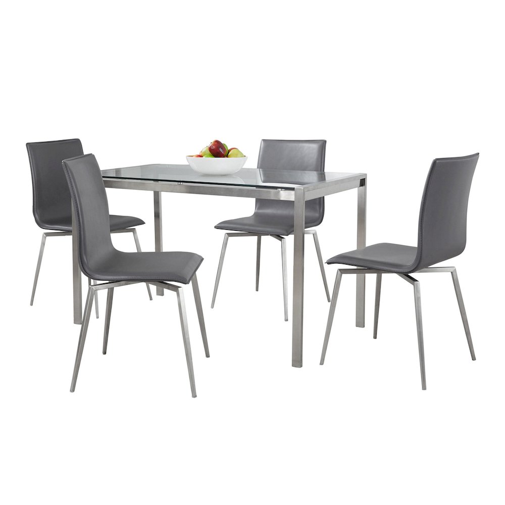 Fuji-Mason Upholstered Swivel Dining Set - 5 Piece. Picture 1