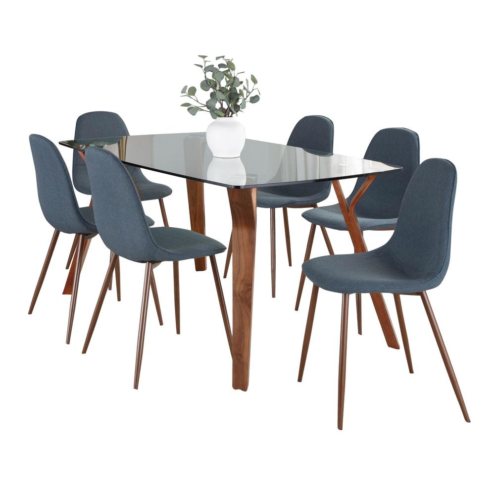 Brown Folia Pebble Dining Set - 7 Piece. Picture 1