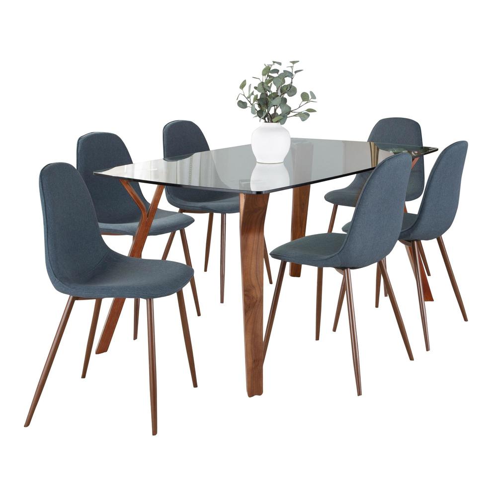 Brown Folia Pebble Dining Set - 7 Piece. Picture 2