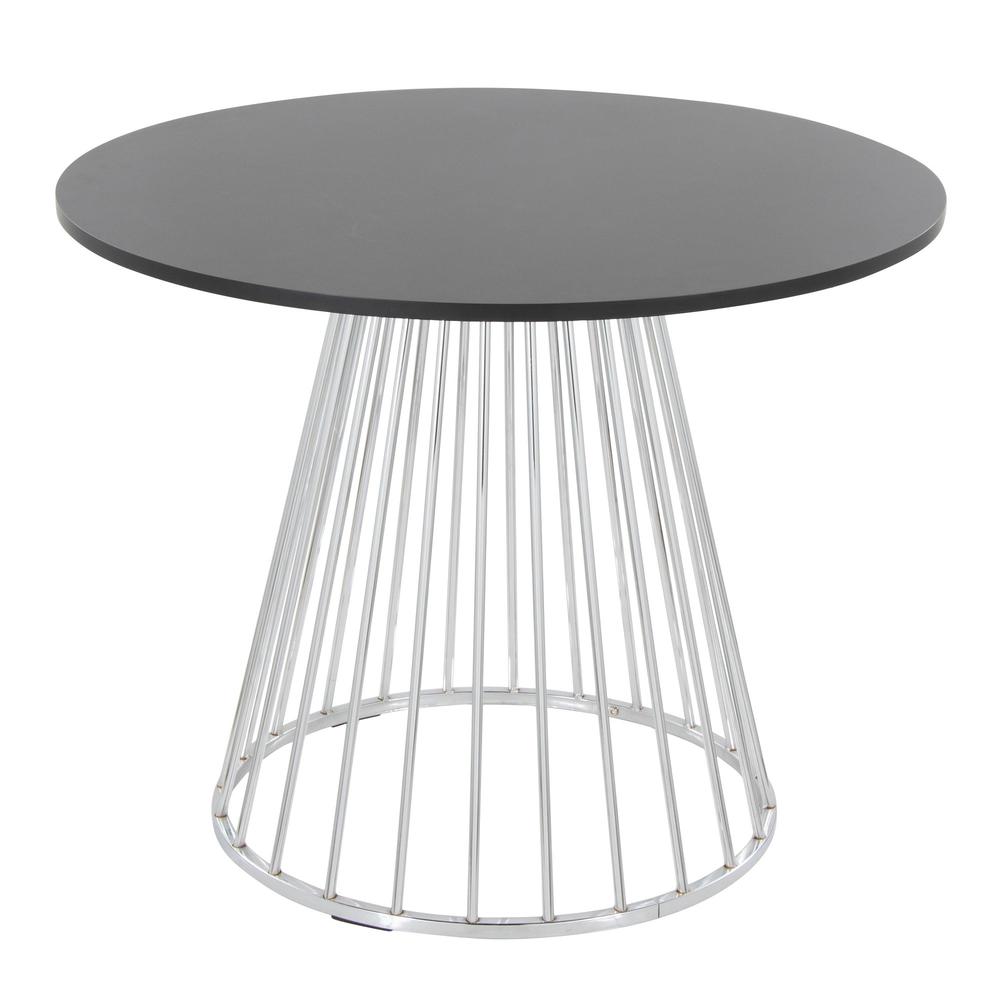 Silver Metal, Black MDF Canary Cosmo Dining Table. Picture 1