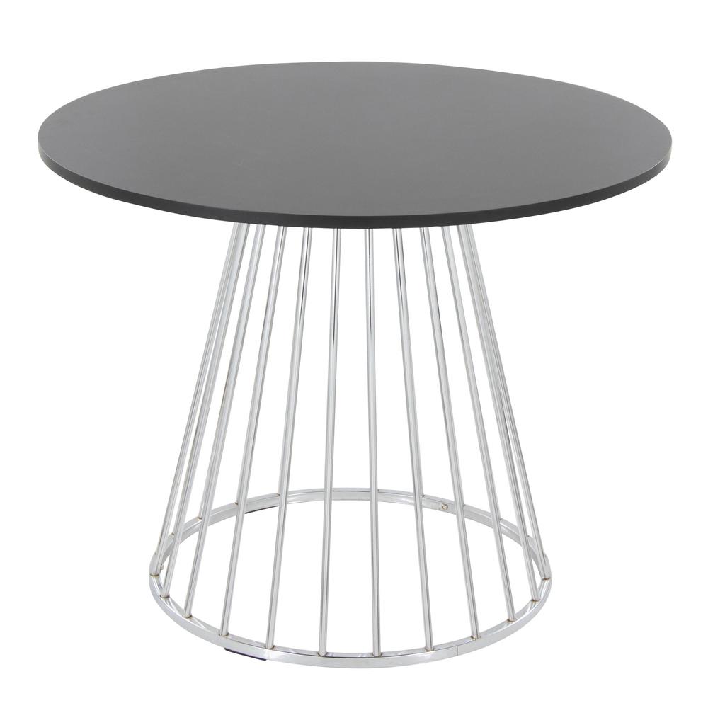 Silver Metal, Black MDF Canary Cosmo Dining Table. Picture 2