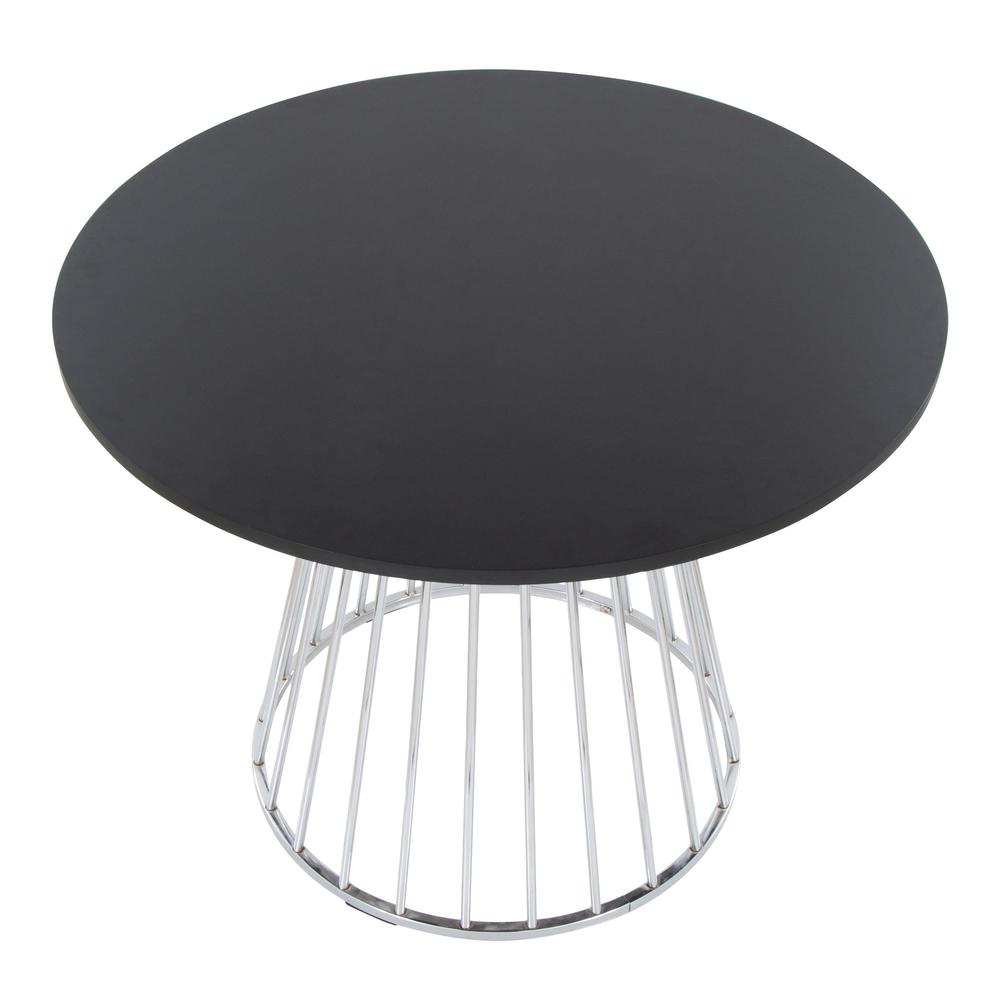 Silver Metal, Black MDF Canary Cosmo Dining Table. Picture 3