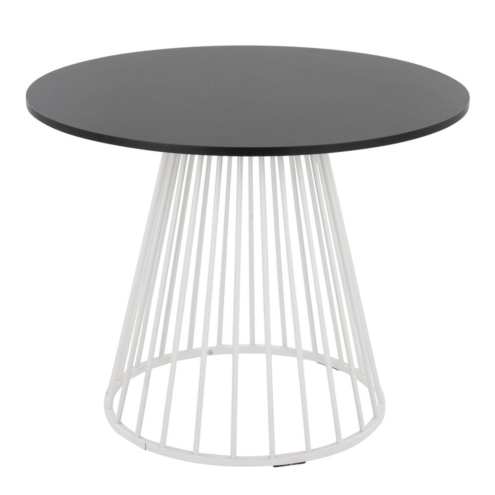 White Metal, Black MDF Canary Cosmo Dining Table. Picture 1