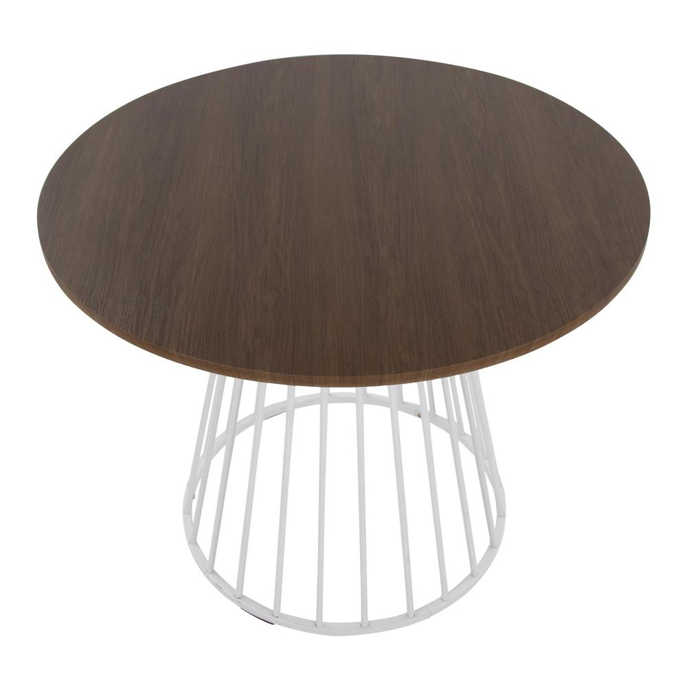 White Metal, Walnut Wood Canary Cosmo Dining Table. Picture 3