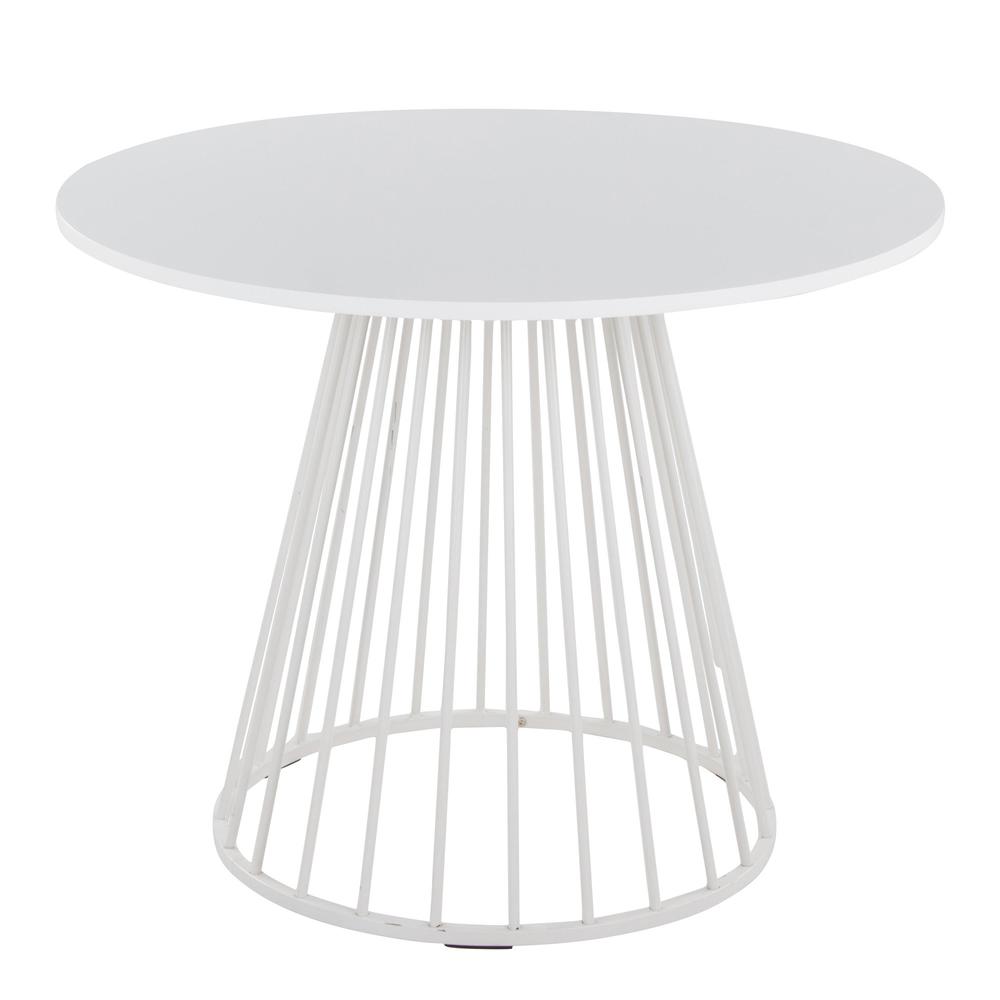 White Metal, White MDF Canary Cosmo Dining Table. Picture 1