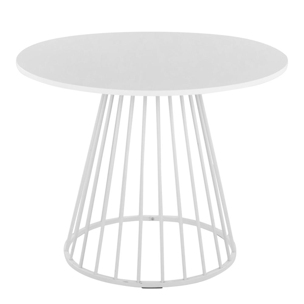 White Metal, White MDF Canary Cosmo Dining Table. Picture 2