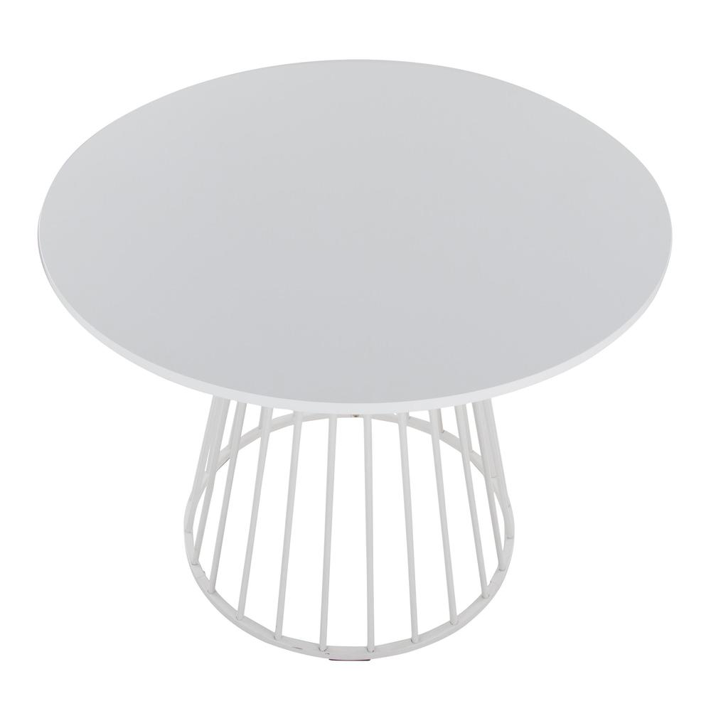 White Metal, White MDF Canary Cosmo Dining Table. Picture 3