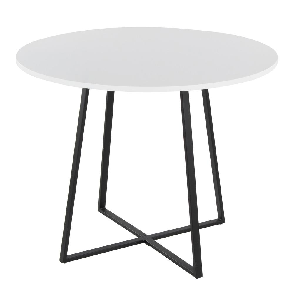 Black Metal, White MDF Canary Cosmo Dining Table. Picture 3